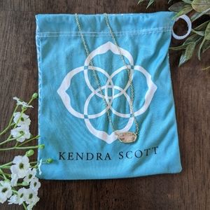 Kendra Scott Elisa Gold Pendant Necklace in Rose Quartz